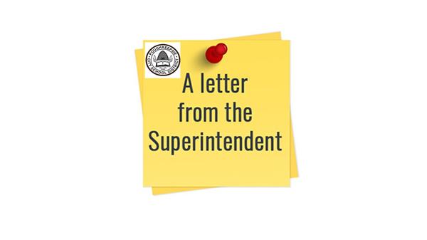  Letter from superintendent